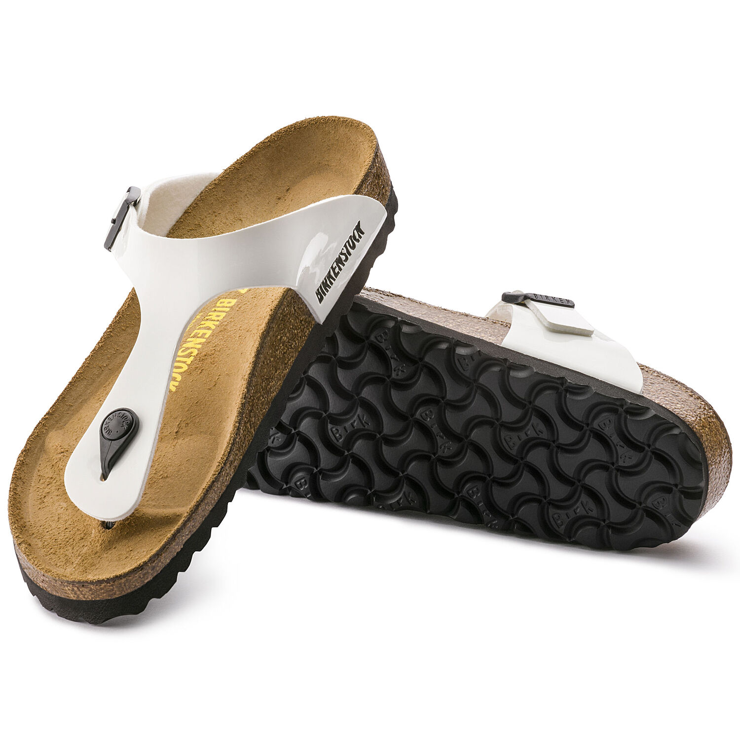 Gizeh - Patent White / Birko-Flor vernice -  Ciabatte ortopediche